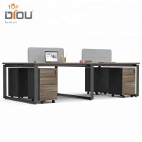 Cheap Antique luxury 2.4m 4 people seater wood melamine computer workstation table furniture set white Wooden modern office desk